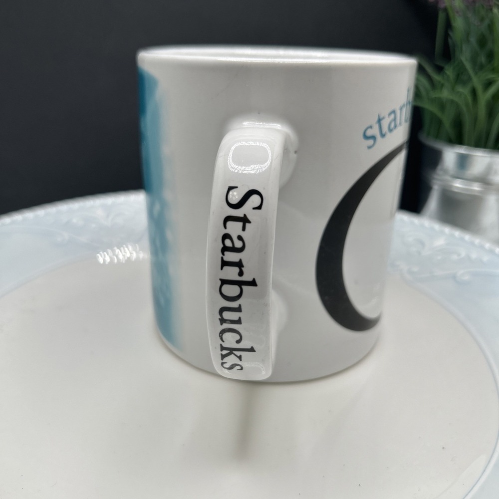 Starbucks Cebu City Mug Cup  Collectible 18 Oz Coffee  Tea Mug White/Blue 2004